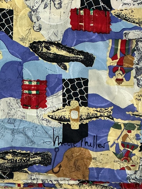 Nicole Miller Accessories - Vintage 1991 Nicole Miller 100% Silk Scarf Nautical Fishing Anchor 42” Square